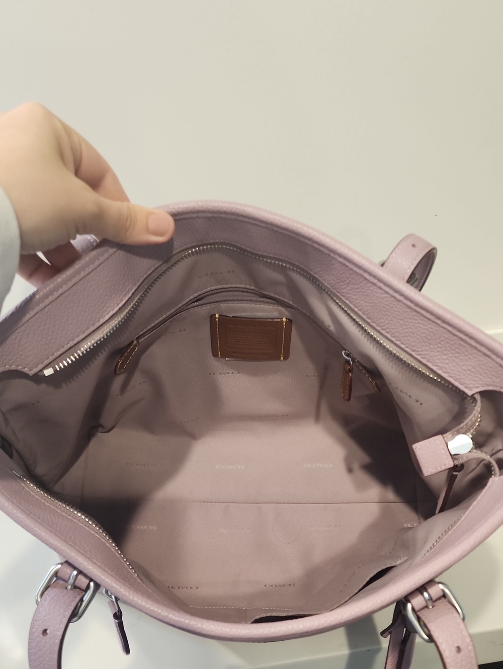 Coach Taylor Faded PURPLE Pebbled Leather Tote - Picture 6 of 10